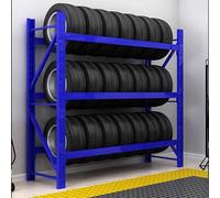 WOTZOV Tyre Rack, Racking Shelving Wheel Rim Tire Storage Rack, Heavy Duty Tire Rack, Metal Car Tire Rack Racks Warehouse Storage, Trucks Tire Stand Large Loading Capa，Blue 150x60x200cm/59.1x23.6x