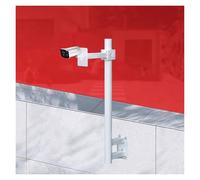 WOTZOV Universal White Security Camera Pole Stand Kit, 3.3Ft Galvanized Steel Surveillance Bracket, Easy Install Mount For Outdoor Cameras, Durable & Weatherproof,White a 3 9/10 ft 120cm
