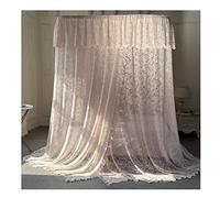 WOTZOV White Lace Bed Canopy Mosquito Net, Girl's Room Princess Room Bed Curtain, Romantic Bedroom Decoration, with U-Shaped Bracket,Pink 180 * 200Cm/71 * 79In