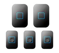 WOTZOV Wireless Doorbell Chimes with 3 Waterproof Push Buttons & 2 Plugin Receivers, 1000 Feet Range, 60 Chimes, 5-Level Volume Mute Mode,White,Black