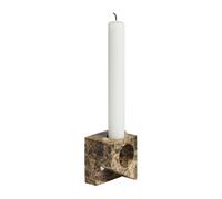 Woud Jeu de dés 2 candle holder marble Brown