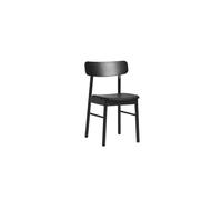 Woud Soma Dining Chair Upholstered Black-Painted Ash/Black Leather