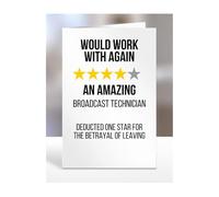Would Work with Again, Funny Leaving Card for Broadcast Technician, Farewell, Great Gift for Colleagues, Boss, Manager, Goodbye, Christmas, Joke, Silly, Gag, A5-223a_100