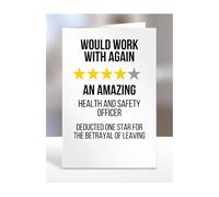 Would Work with Again, Funny Leaving Card for Health and Safety Officer, Farewell, Great Gift for Colleagues, Boss, Manager, Goodbye, Christmas, Joke, Silly, Gag, A5-223b_73