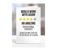 Would Work with Again, Funny Leaving Card for Occupational Therapist, Farewell, Great Gift for Colleagues, Boss, Manager, Goodbye, Christmas, Joke, Silly, Gag, A5-223b_270