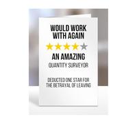 Would Work with Again, Funny Leaving Card for Quantity Surveyor, Farewell, Great Gift for Colleagues, Boss, Manager, Goodbye, Christmas, Joke, Silly, Gag, A5-223c_88