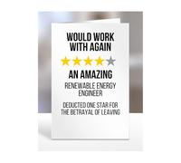 Would Work with Again, Funny Leaving Card for Renewable Energy Engineer, Farewell, Great Gift for Colleagues, Boss, Manager, Goodbye, Christmas, Joke, Silly, Gag, A5-223c_112