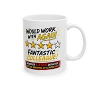 Would Work with Again Mug, Fantastic Colleague, 1 Star Deducted for Leaving Us, Funny Leavers Mug, Retired, Redundancy, 11oz Ceramic Cup, Office, Workplace