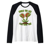 Would You Like Flies with That Venus Flytrap Funny Fly Trap Raglan Baseball Tee