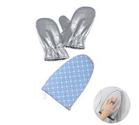 WouND 3 Pack Garment Steamer Ironing Gloves Mini Ironing Board Steam Resistant Gloves With Finger Ring Heat Resistant Garment Steamer Gloves For Garment Steamer Ironing Accessories (Blue)