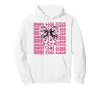 Wound Care Nurse Nursing WOCN Girl Mom Pink Coquette Bow Pullover Hoodie