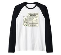 Wound Care Nurse Nutrition Facts Funny Nursing WOCN Raglan Baseball Tee