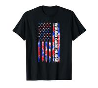 Wound Care Nurse Tie Dye American Flag 4th Of July Ostomy T-Shirt