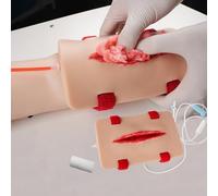 Wound Packing and Tourniquet Trainer Kit,Trauma Simulation Wound First Aid Practice,Stitching Model,Wearable Design,Silicone,Reusable,for Bleed Contro