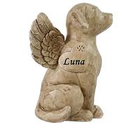 WouND Personalized Dog Angel Statue, Pet Grave Marker, Angel Dog Memorial Gift