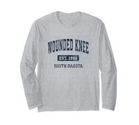 Wounded Knee South Dakota SD Vintage Athletic Sports Design Long Sleeve T-Shirt