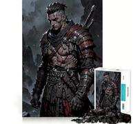 Wounded Warrior in Dark Fantasy Setting Adult Jigsaw1000 Pieces Mental Recall Game High Accuracy Cutting Craft Quiet Time Mind Exercise at Home (50x75cm)