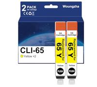 Woungzha Compatible Ink Cartridge CLI65 CLI-65 Replacement for Canon PIXMA PRO-200 (2 Yellow)