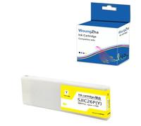 Woungzha Ink Cartridge Compatible with SJIC26P Multicolor for Epson ColorWorks C7500 Label Printer 4-Pack (Yellow)