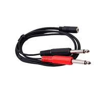 WOURRD 3.5mm Female 1/8" TRSs Stereoes To Two 2x6.35mm Male Monoes Y Splitter Sound Cable 20cm/1m/1.5m