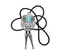 WOURRD Alloy Bolo Tie For Men Turquoise Bolo Ties Necktie Fashion Western Necklace For Teenagers Boys Cowboy Fashion Accessory