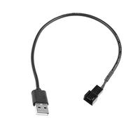 WOURRD PWM Fan 5V USB 2.0 A Male To 3-Pin Male PC Fan Power Adapter Connector Cable 22AWG 1 To 1 Ways 32cm