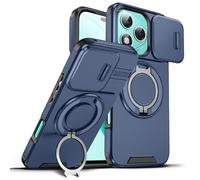 Wousunly Compatible with Honor 400 Lite Phone Case with Ring Holder Blue, Cases for Honor 400 Lite Slide Camera Cover Accessories Funda para Shockproof Protective Original Case (Blue)