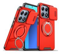 Wousunly Compatible with Honor 400 Smart Phone Case with Ring Holder Blue, Cases for Honor 400 Smart Slide Camera Cover Accessories Funda para Shockproof Protective Original Case (Red)