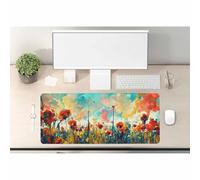 Woutay Desk Mouse Pad,Flowers Field Watercolor,Extended Large Mouse Mat Desk Pad