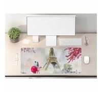 Woutay Desk Pad,Eiffel Tower Lover,Extended Large Computer Keyboard Mouse Mat Desk Pad