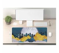 Woutay Desk Pad,Gold Mountains Marble Trees Moon,Mouse Pad Gaming Large Desk Pad