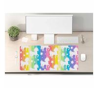 Woutay Gaming Mouse Pad,Cute Unicorns on Rainbow,Non-Slip Desk Pad Desk Protector Mat