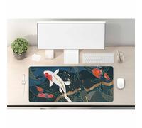 Woutay Mouse Pad,Black and White Carp,Large Gaming Mouse Pad with Stitched Edges