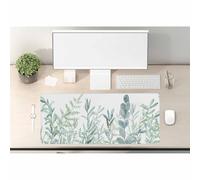 Woutay Mousepad,Green Plant Water Painting,Gaming Mouse Pad,Cool Desk Pad for Keyboard and Mouse
