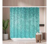 Woutay Shower Curtain Mould Proof Resistant Blue Stone,Water Repellant Fabric,Polyester,with 12 Plastic Hooks,Size 180x180CM