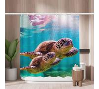 Woutay Shower Curtain Mould Proof Resistant Sea Turtle,Water Repellant Fabric,Polyester,Size 180x180CM