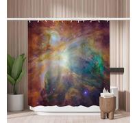 Woutay Shower Curtain Water Repellant Fabric Nebula Cloud Shine,Mould Proof Resistant,Polyester,Size 180x180CM
