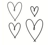 Wouueso 4pcs Romantic Metal Heart Wall Art Set - Exquisite Decorative Accent for Bedroom, Living Room & Gallerys