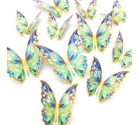 Wouueso 60PCS Golden Edged Butterfly Wall Sticker Set 3D Butterflies Room Decor Decals Kit Home Decor DIY Selfadhesive Mural for Wedding