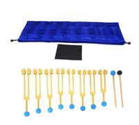 Wouueso 7 Chakras Tuning Fork + 1 Soul Weighted Tuning Forks,for Healing Chakra,Sound Therapy,Reliever Stress Easy Install Easy to Use,Gold