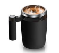 Wouueso Automatic Magnetic Stirring Coffee Mug, Self-Stirring Coffee Mug with Temperature Battery LCD, Rechargeable Coffee Mug A