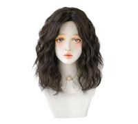 Wouueso Black Teal Summer Short Hair Wig 42CM Women Natural Short Curly Hair Self Wig Sets