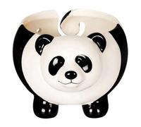 Wouueso Panda Shape Yarn Bowl, Knitting Wool Storage Basket Round with Holes, Ceramic Glossy Exquisite Texture, Easy to Use