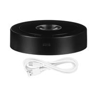 Wouueso Round Stand Led Rotating Display Stand Base for Crystals Lighted Base 8 Light Modes Display Pedestals(Black)