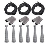 Wouueso Tie Accessory Kit Round Slide Textured Tip Black Tip Wire Alloy Replacement End Cap Wire forBolo Tie Making A