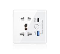 Wouueso Tuya Smart Socket with TypeC+USB Fast Charging Remote Timing Socket WiFi Smart British Standard 86-Type Five-Hole Socket A