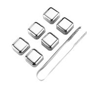 Wouueso Whiskey Stones 6 Pack, Metal Reusable Ice-Cubes, High Cooling Technology, Stainless Steel Ice-Cubes Easy Install