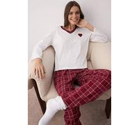 Wovcor 2-Piece 100% Cotton Checked Pocket Detail Pajama Set Multi
