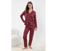 Wovcor 2-Piece Argyle Print Cotton Knit Pajama Set In Burgundy Burgundy
