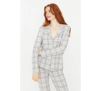 Wovcor 2-Piece Argyle Print Cotton Knit Pajama Set In Grey Grey M